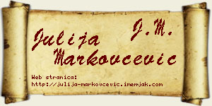 Julija Markovčević vizit kartica